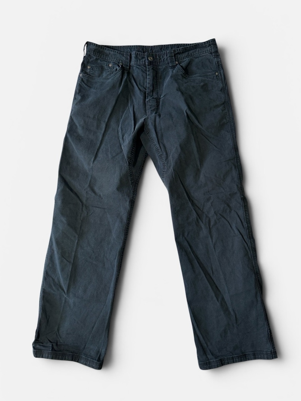 Prana mens 36x32 black solid cotton relaxed carpenter pants EUC